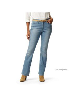 Women's Mid Rise Bootcut Stretch Denim Jeans Slim Fit